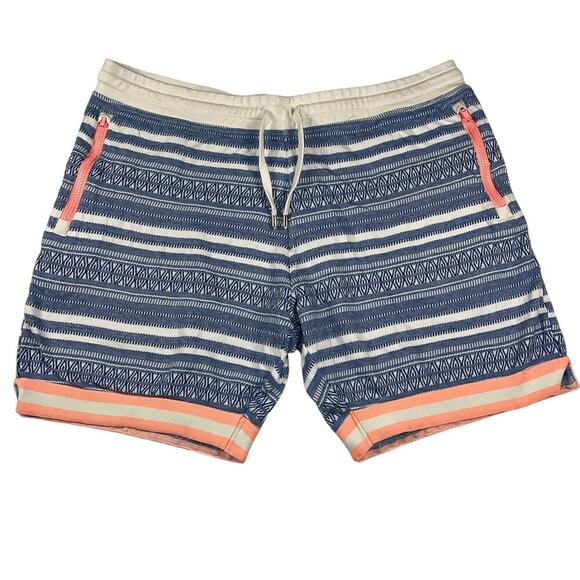 Chubbies LoungeWear RARE 7” Soft Shorts Blue/White Stripe Coral Trim Size 2XL - Picture 1 of 10